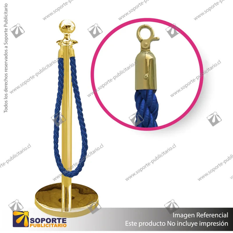 SEPARADOR DE FILAS EMPERADOR DORADO CON CORDON AZUL