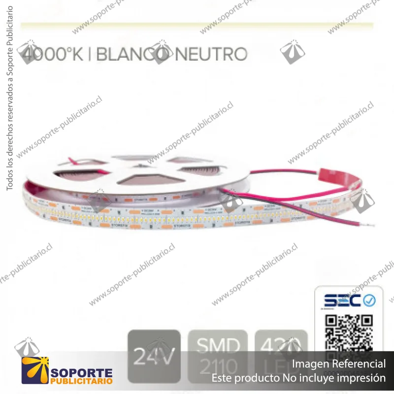 CINTA LED 22W 24V NEUTRO ALTO BRILLO (ROLLO 5 MTS)
