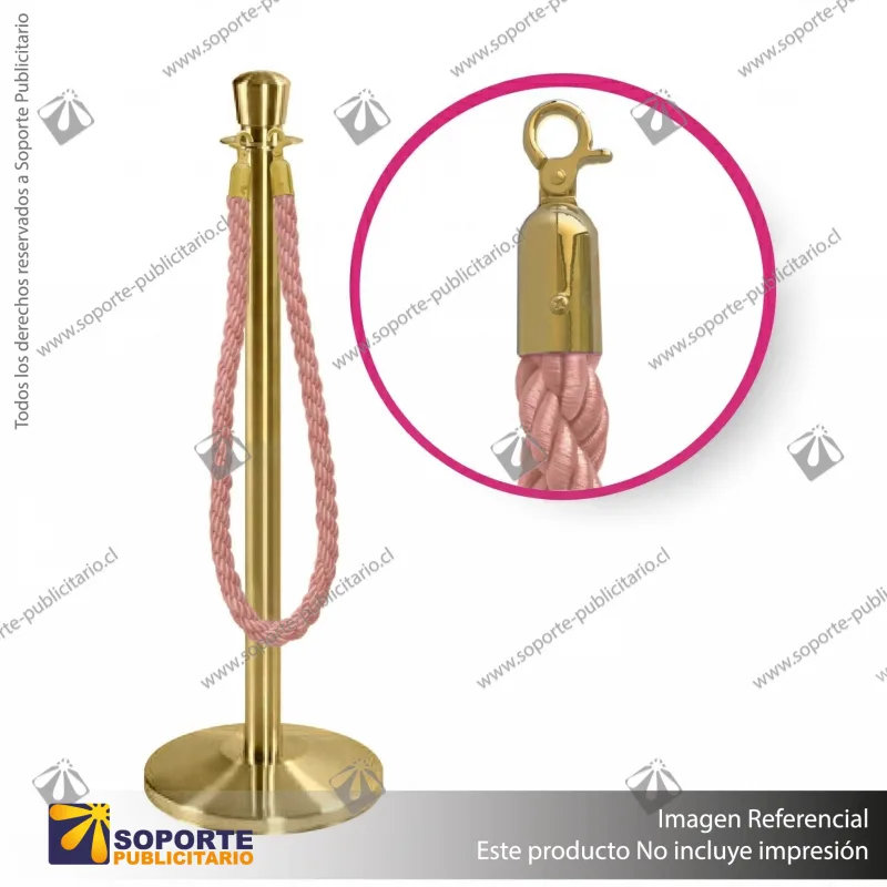 SEPARADOR DE FILAS CORONA DORADA CON CORDON ROSADO