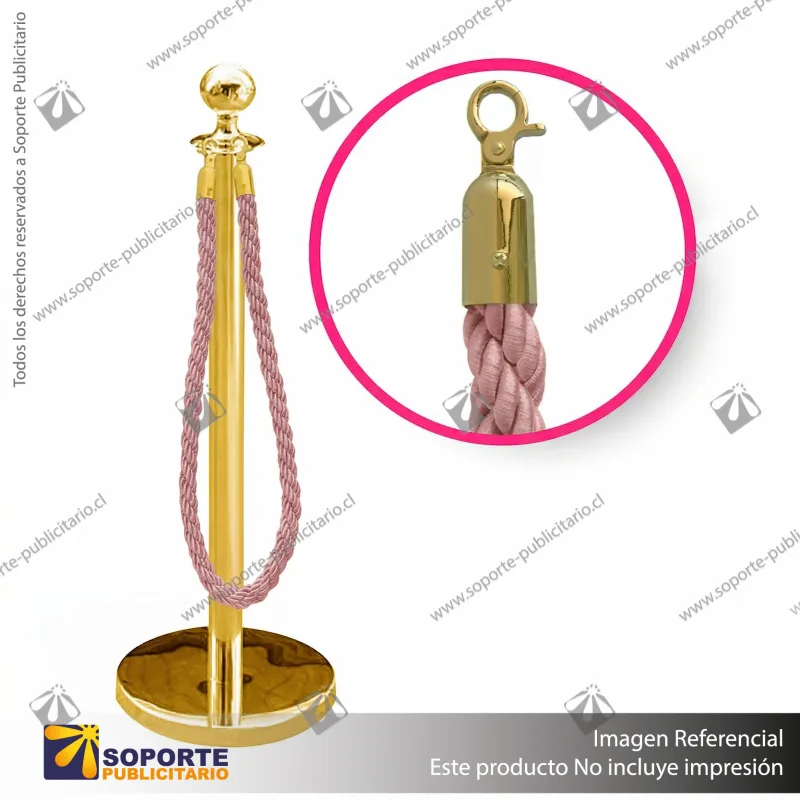 SEPARADOR DE FILAS EMPERADOR DORADO CON CORDON ROSADO
