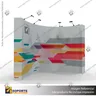 PANEL ARAÑA TEXTIL CURVO DOBLE GRAFICA 5 CUERPOS (350*230 CMS) + CARRO BASICO + FOCOS HALOGENO, foto 1
