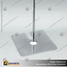 PORTA GRAFICA MINI T EXTENSIBLE MEDIDA AJUSTABLE 19.5*30 A 53 CMS CON PINZAS Y BASE CUADRADA METAL, foto 4