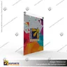 PORTA GRAFICA ACRILICO A4 (21*29.7 CMS) FORMATO MURO VERTICAL 2.0 MM + SET EMBELLECEDORES, foto 5