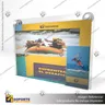 PORTA GRAFICA ACRILICO CON PORTA FOLLETO A3 (29.7*42 CMS) MURO HORIZONTAL 2 MM + VENTOSAS, foto 4