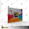 PORTA GRAFICA ACRILICO A4 (21*29.7 CMS) FORMATO MURO HORIZONTAL 2.0 MM + SET EMBELLECEDORES, foto 1