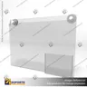 PORTA GRAFICA ACRILICO CON PORTA FOLLETO A4 (21*29.7 CMS) MURO HORIZONTAL 2 MM + VENTOSAS, foto 1