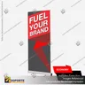 PORTA PENDON ROLLER EURO BASE COLOR ALUMINIO 80*200 CMS (C12), foto 1